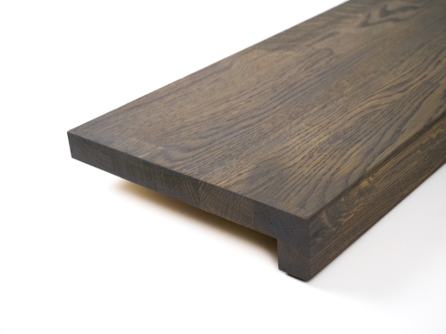 Windowsill Oak Select Natur A/B 26 mm, finger joint lamella, graphite oiled, with overhang